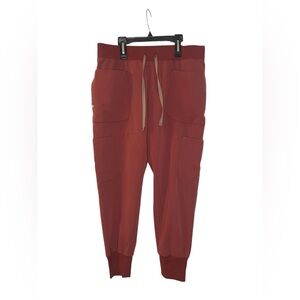 Figs Dark Cherry Nepal Large Petite Jogger Scrub Pants